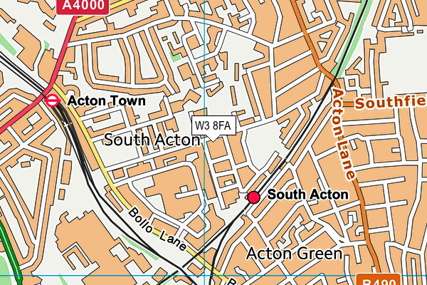 W3 8FA map - OS VectorMap District (Ordnance Survey)