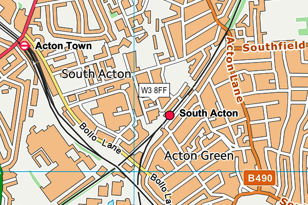 W3 8FF map - OS VectorMap District (Ordnance Survey)