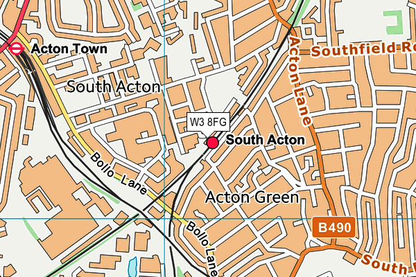 W3 8FG map - OS VectorMap District (Ordnance Survey)