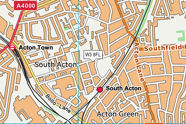 W3 8FL map - OS VectorMap District (Ordnance Survey)