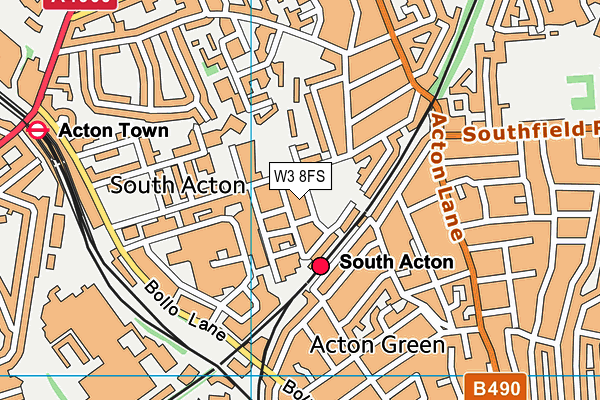 W3 8FS map - OS VectorMap District (Ordnance Survey)