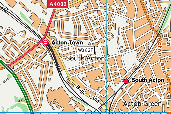 W3 8GF map - OS VectorMap District (Ordnance Survey)