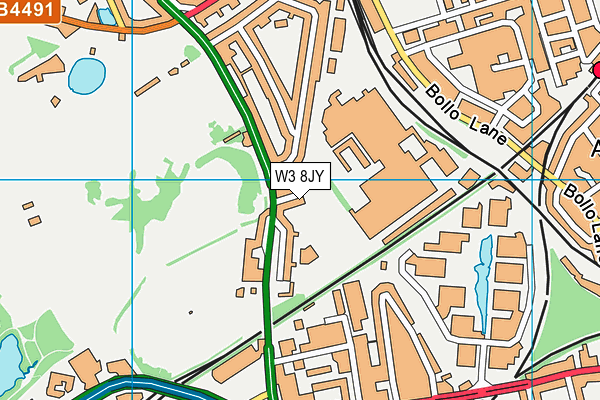 Hanwell Fc (Vuk Club) map (W3 8JY) - OS VectorMap District (Ordnance Survey)