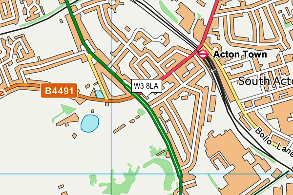 W3 8LA map - OS VectorMap District (Ordnance Survey)
