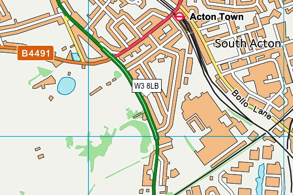 W3 8LB map - OS VectorMap District (Ordnance Survey)