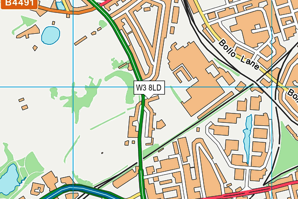 W3 8LD map - OS VectorMap District (Ordnance Survey)