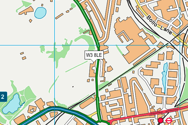 W3 8LE map - OS VectorMap District (Ordnance Survey)