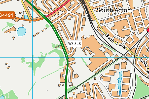 W3 8LS map - OS VectorMap District (Ordnance Survey)