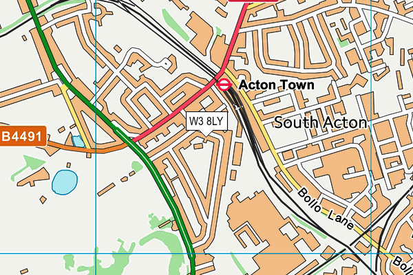 W3 8LY map - OS VectorMap District (Ordnance Survey)