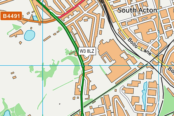 W3 8LZ map - OS VectorMap District (Ordnance Survey)