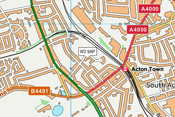 Boddington Gardens Sports Ground map (W3 9AP) - OS VectorMap District (Ordnance Survey)