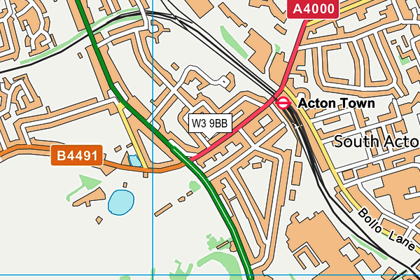 W3 9BB map - OS VectorMap District (Ordnance Survey)