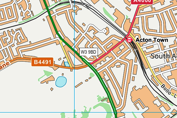 W3 9BD map - OS VectorMap District (Ordnance Survey)