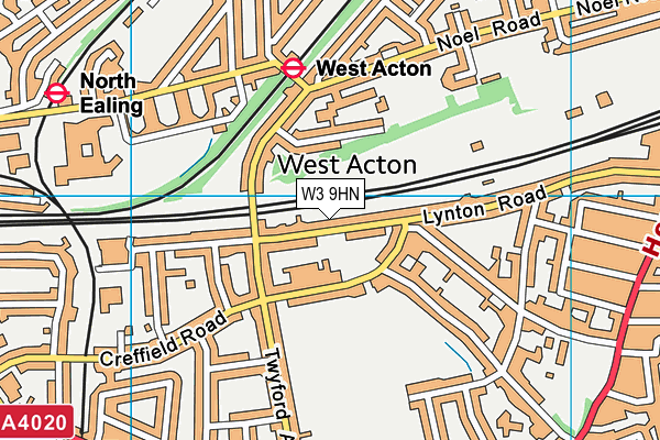 W3 9HN map - OS VectorMap District (Ordnance Survey)