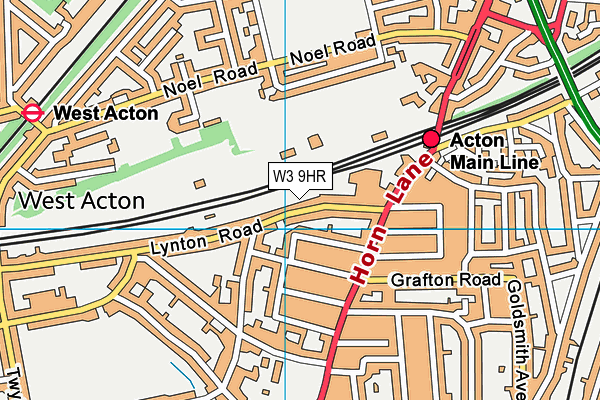 W3 9HR map - OS VectorMap District (Ordnance Survey)