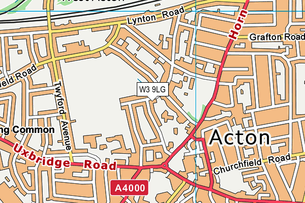 W3 9LG map - OS VectorMap District (Ordnance Survey)