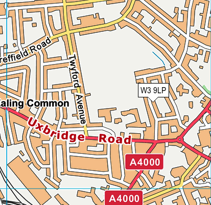 W3 9LP map - OS VectorMap District (Ordnance Survey)