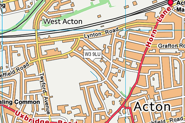 W3 9LU map - OS VectorMap District (Ordnance Survey)