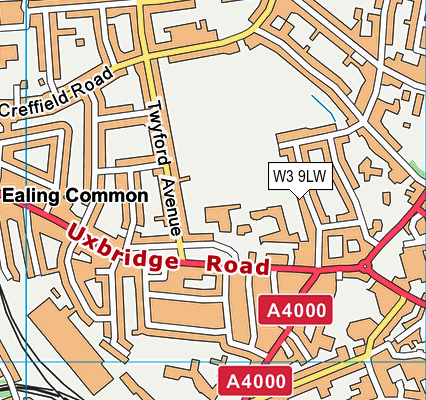 W3 9LW map - OS VectorMap District (Ordnance Survey)