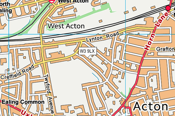 W3 9LX map - OS VectorMap District (Ordnance Survey)