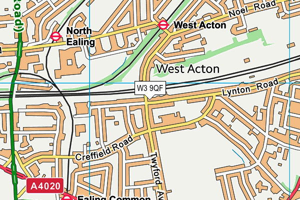 W3 9QF map - OS VectorMap District (Ordnance Survey)