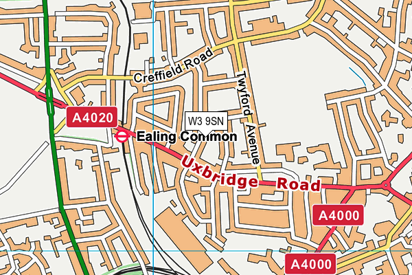 W3 9SN map - OS VectorMap District (Ordnance Survey)