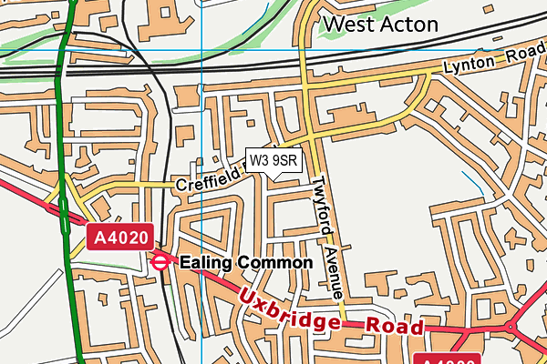 W3 9SR map - OS VectorMap District (Ordnance Survey)