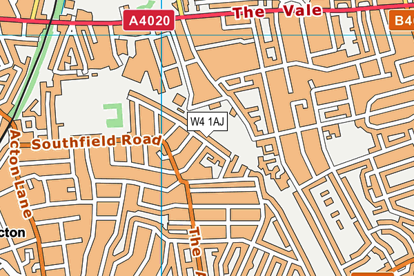 W4 1AJ map - OS VectorMap District (Ordnance Survey)