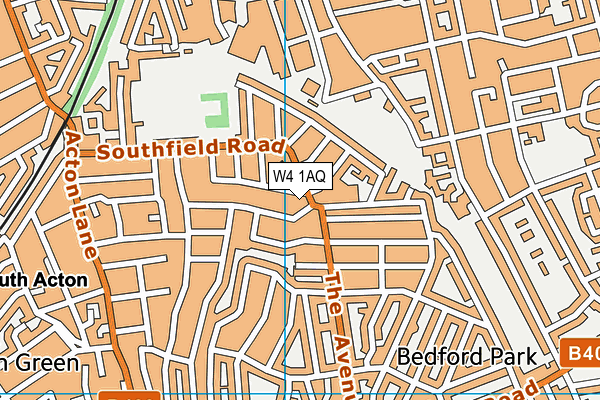 W4 1AQ map - OS VectorMap District (Ordnance Survey)