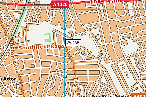W4 1AR map - OS VectorMap District (Ordnance Survey)