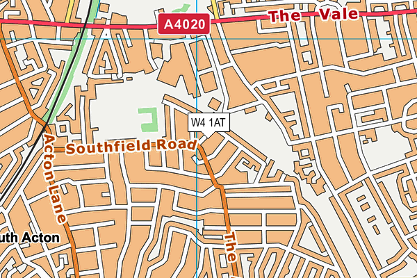 W4 1AT map - OS VectorMap District (Ordnance Survey)