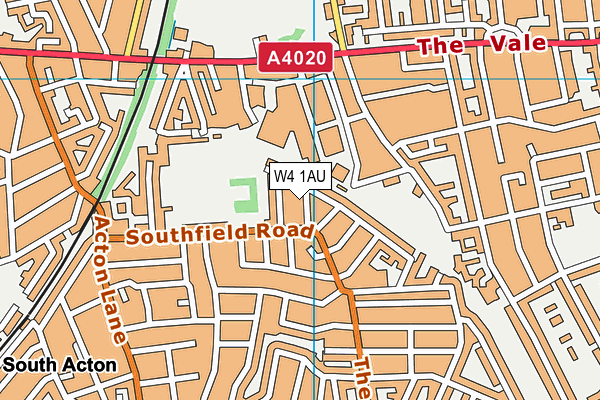 W4 1AU map - OS VectorMap District (Ordnance Survey)