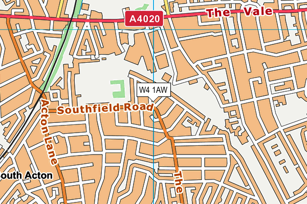 W4 1AW map - OS VectorMap District (Ordnance Survey)