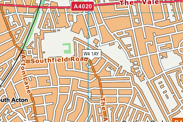 W4 1AY map - OS VectorMap District (Ordnance Survey)