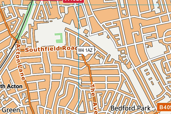 W4 1AZ map - OS VectorMap District (Ordnance Survey)