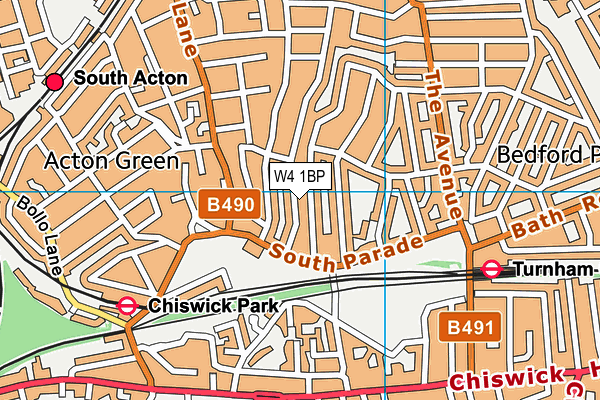 W4 1BP map - OS VectorMap District (Ordnance Survey)