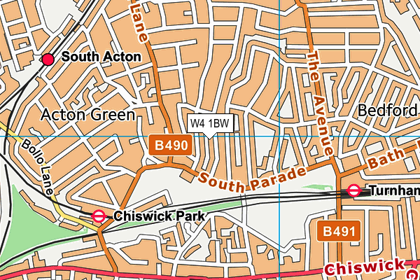 W4 1BW map - OS VectorMap District (Ordnance Survey)