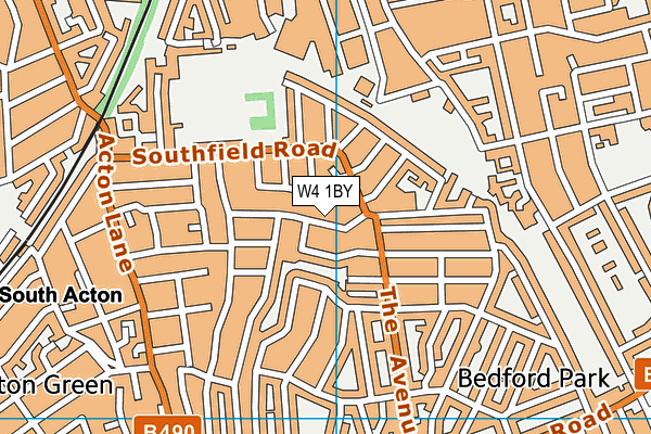 W4 1BY map - OS VectorMap District (Ordnance Survey)