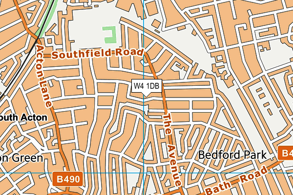 W4 1DB map - OS VectorMap District (Ordnance Survey)