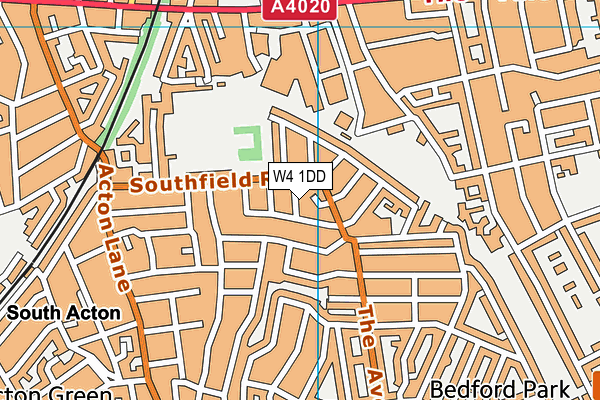 W4 1DD map - OS VectorMap District (Ordnance Survey)