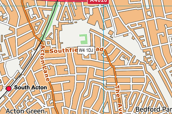 W4 1DJ map - OS VectorMap District (Ordnance Survey)