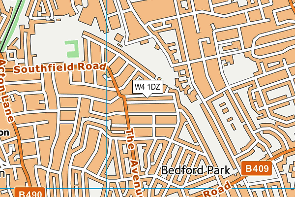 W4 1DZ map - OS VectorMap District (Ordnance Survey)