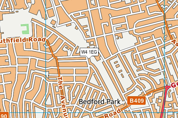 W4 1EG map - OS VectorMap District (Ordnance Survey)