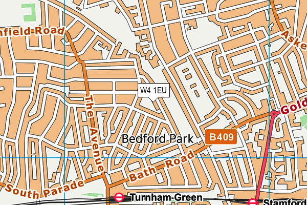 W4 1EU map - OS VectorMap District (Ordnance Survey)