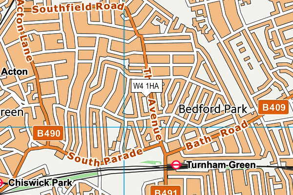 W4 1HA map - OS VectorMap District (Ordnance Survey)