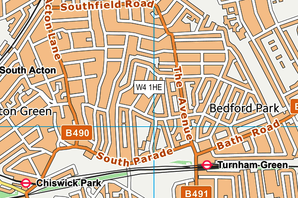 W4 1HE map - OS VectorMap District (Ordnance Survey)