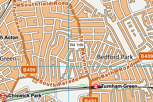 W4 1HN map - OS VectorMap District (Ordnance Survey)