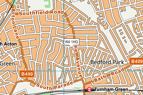 W4 1HQ map - OS VectorMap District (Ordnance Survey)