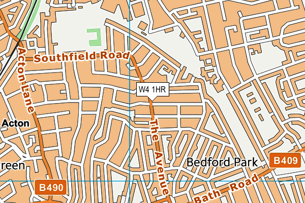 W4 1HR map - OS VectorMap District (Ordnance Survey)