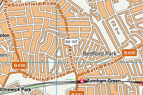 W4 1HT map - OS VectorMap District (Ordnance Survey)